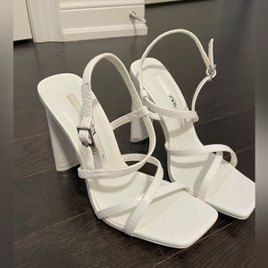 Zara White Strappy Heals